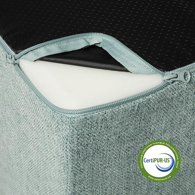 Best Pet Supplies Dog Stairs & Steps - CertiPur-US Made in USA Foam Steps for Small Dogs & Cats, Non-Slip Indoor Balanced Pet Step Support, Dog Ramp, No Assembly, Pale Teal, 3-Step (13.5-inch Height)