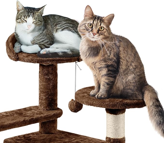 Topeakmart 57in Height Cat Tree Condo Multi-Level Kitten Tower Cat House Furniture