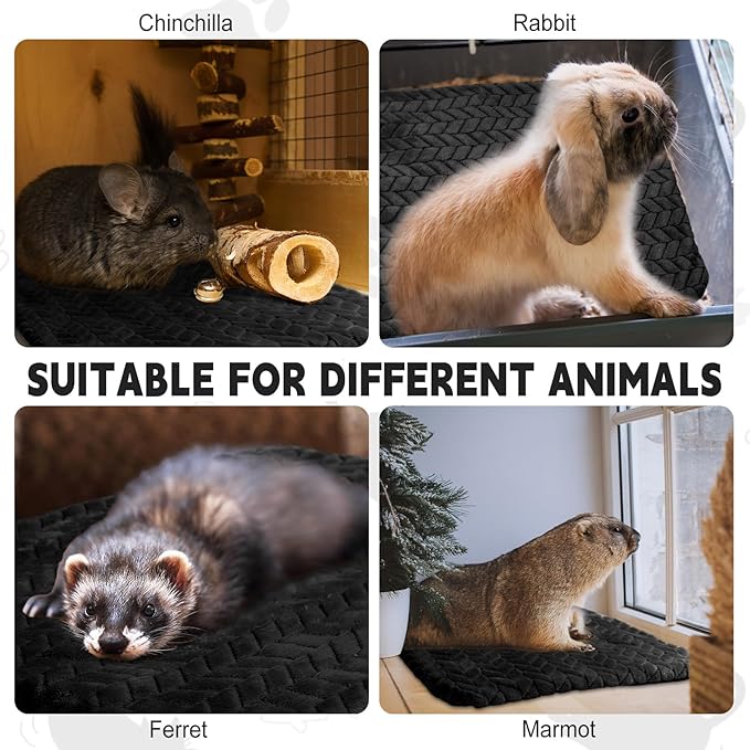 4 Pack Self Heating Cat Pad 16 x 20 Inch Self Warming Cat Bed Non Slip Warm Dog Pad Mat Washable Pet Kennel Crate Bed Mat for Indoor Outdoor Pets(Black,20 x 28 Inch)