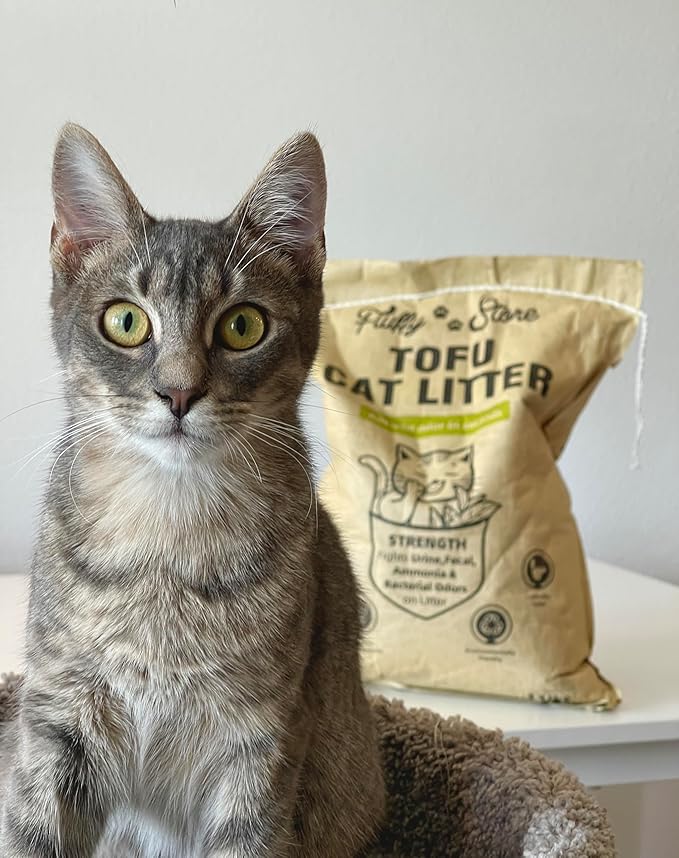 Tofu Cat Litter- 4 in 1 Mixed Cat Litter Clumping Litter, Odor Control, Flushable Litter and Dust Free-Fluffy Paws Store