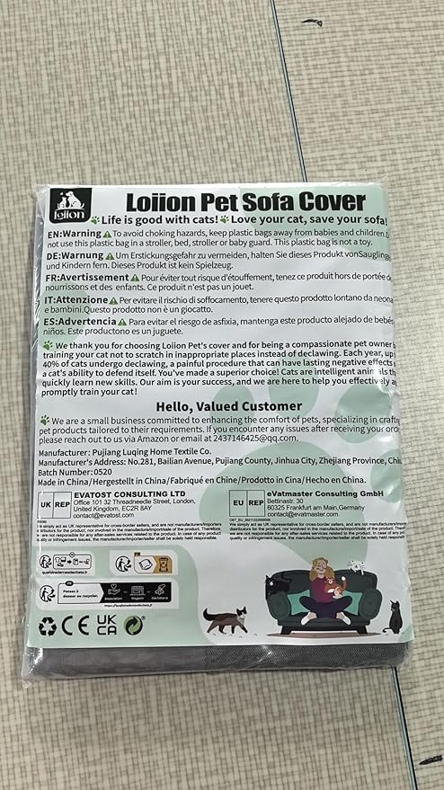 Loiion Couch Covers for 3 Cushion Couch, Gray Cat-Scratch Resistant Sofa Cover –Pets Dogs Friendly Anti Slip Thickened Slipcovers Furniture Protector, Couch Protector for Pets and Kids 150"X71"