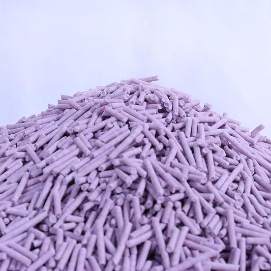 Tofu Cat Litter Lavender Scent 5.5 Lbs, Can Flush Down Toilets or drains, Low Tracking Cat Litter 2mm Pellets.