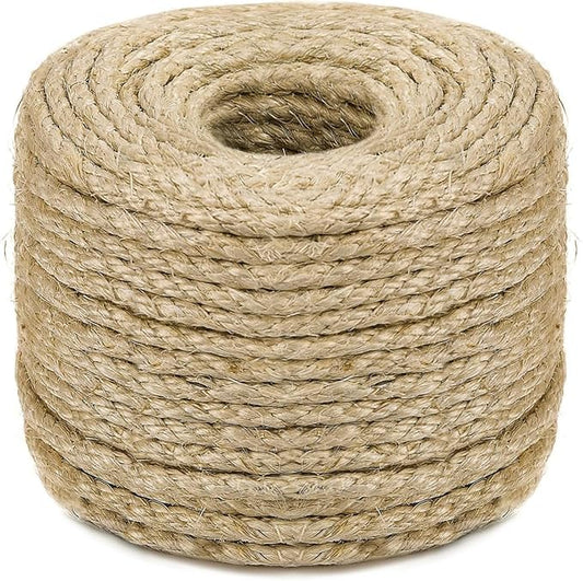 Sisal Rope for Cat Scratching Post Tree Tower Replacement for Repairing Recovering or DIY Scratcher (Natur, 4mm 50ft)