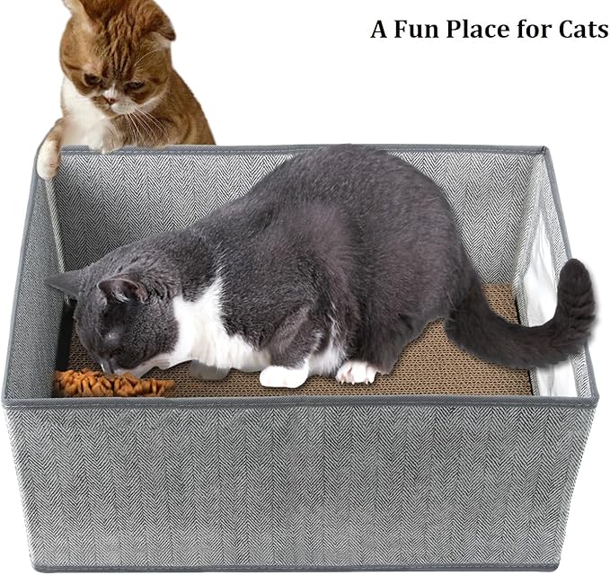 Kichwit Large Cat Scratching Pads, 3pcs Cat Scratcher Cardboard with a Box, Reversible Cat Scratching Board,16.5" x 11.7" (Large)