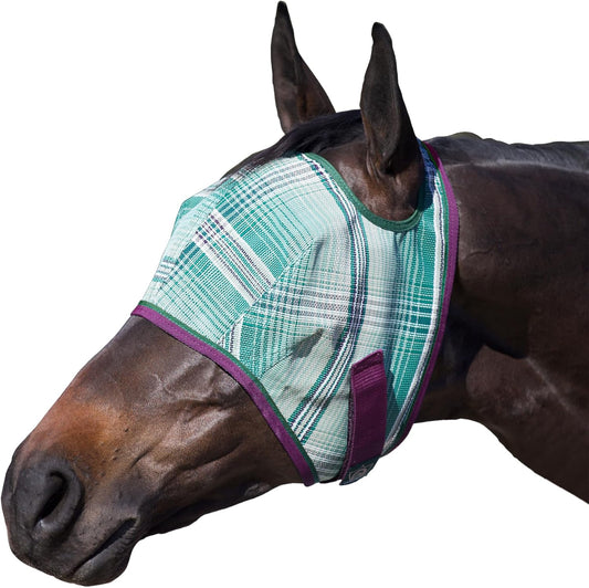Kensington Fly Mask Web Trim Protects Horses Face and Eyes from Bites and Sun Rays While Allowing Full Visibility Ears and Forelock Able to Come Through The Mask, Small, Imperial Jade