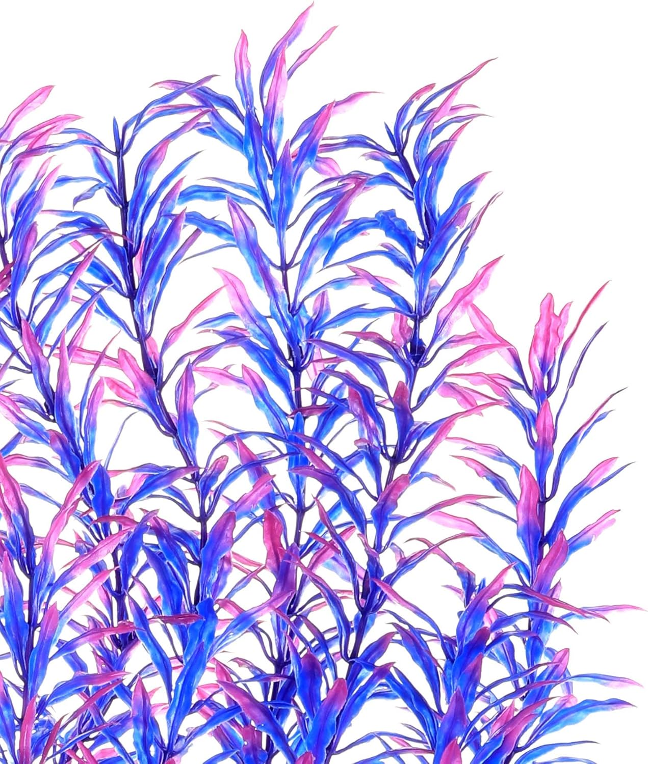 JIHAQUA Aquarium Decor Plastic Plants Extra Large 21 Inches Artificial Fish Tank Plants Tall Fish Tank Decorations (Purple 2pcs)