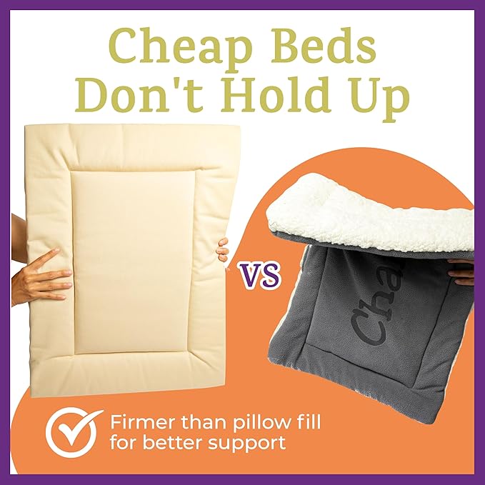 Pet Dreams Dog Crate Pad - Washable Kennel Mat, Crate Pads for Dog Cages, Non-Toxic, Flat Indoor Cat Bed, Fits iCrate 18, 24, 30, 36, 42, 48 Inches (Ivory, X Small, 18")