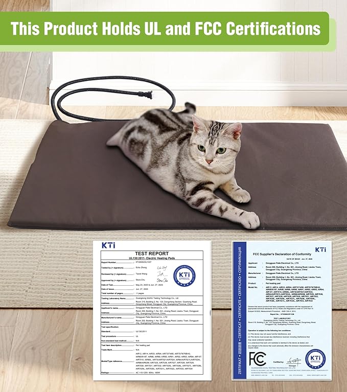 GUTINNEEN 2-Story Heated Cat House, Insulated Cat House Outdoor with Electric Heating Blanket, Waterproof Wooden Cat Shelter with Bite-Resistant Wires