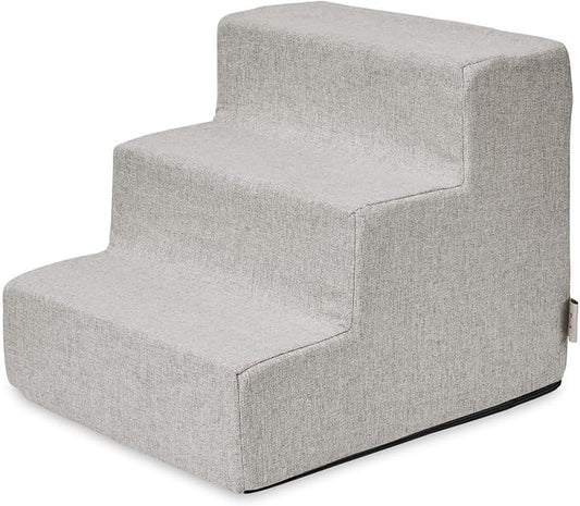 Best Pet Supplies Dog Stairs & Steps - CertiPur-US Made in USA Foam Steps for Small Dogs & Cats, Non-Slip Indoor Balanced Pet Step Support, Dog Ramp, No Assembly, Sand, 3-Step (13.5-inch Height)