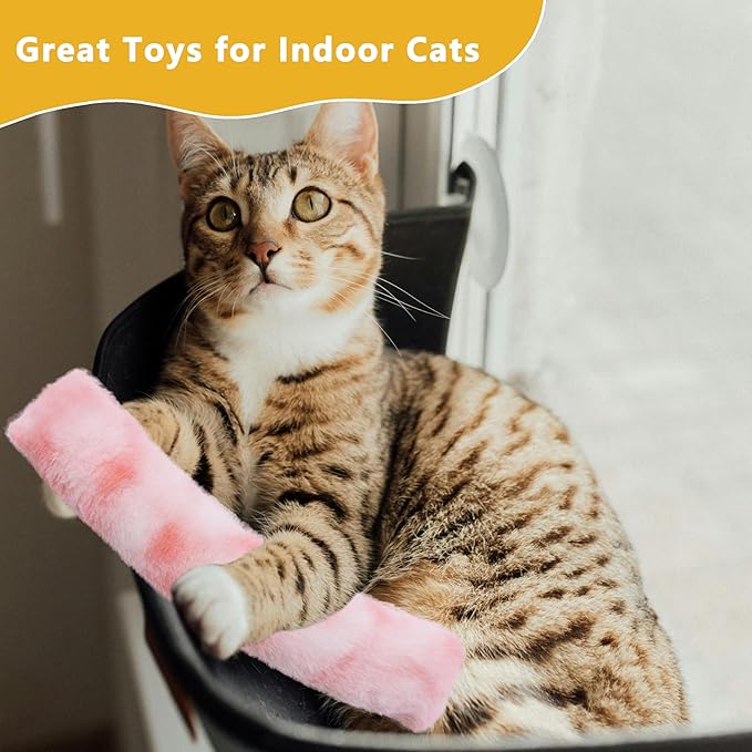 3 Pack Catnip Toys,Soft and Durable Cat Pillows Toys, Rich Color Catnip Toys,Indoor Interactive Cat Kicker Toy, Companion Toys for Cats (Pastel Set)