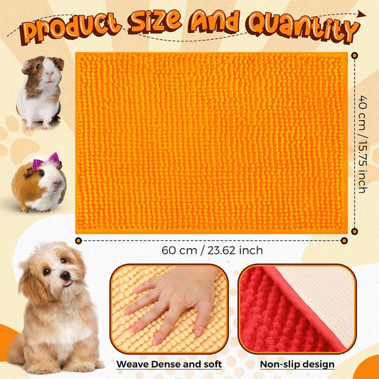 Barydat 8 Pcs Guinea Pig Cage Liner for Guinea Pig Cage Bedding Reusable Rabbit Mat Pad Washable Training Pad Animal Sleeping Bedding Mat(24x16'',Beige, Brown, Red, Orange)