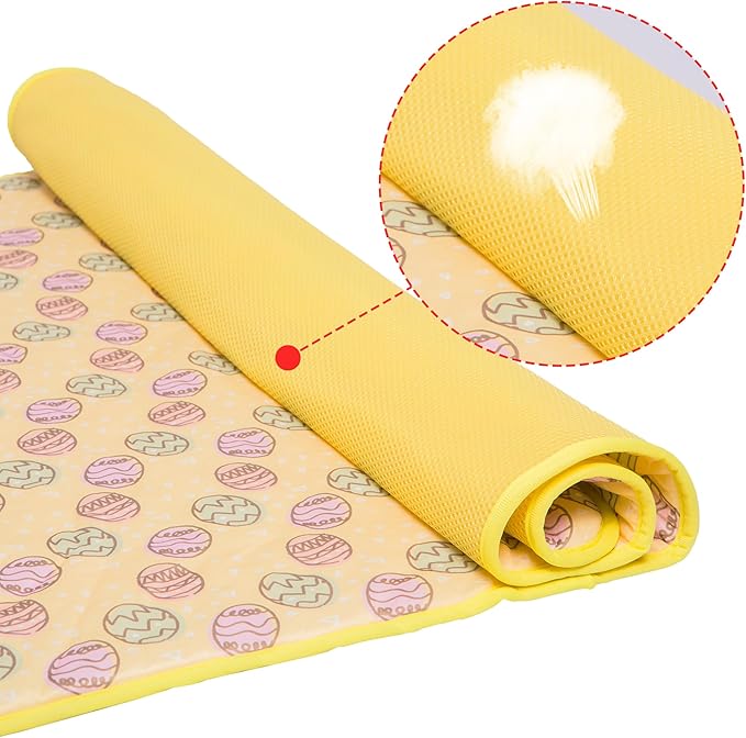 NACOCO Pet Cooling Mat Cat Dog Cushion Pad Summer Cool Down Comfortable Soft for Pets and Adults (S, Yellow)