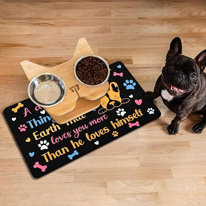 Pet Feeding Mat for Floors Waterproof Dog Mat for Food and Water Absorbent Quick Dry Non Slip mat for Cat Bowls