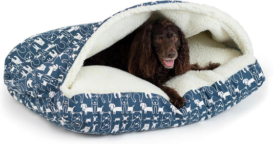 Snoozer Pet Products Luxury Rectangle Cozy Cave, Wag Collection, Extra Large, Pedigree Denim