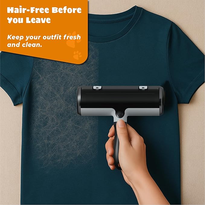 Pet Hair Remover with Fur Collector - Easy to Use Pet Hair Removal Tool - Cat & Dog Hair Remover for Couch, Furniture, Clothes, Bedding, Car - Reusable Lint Roller