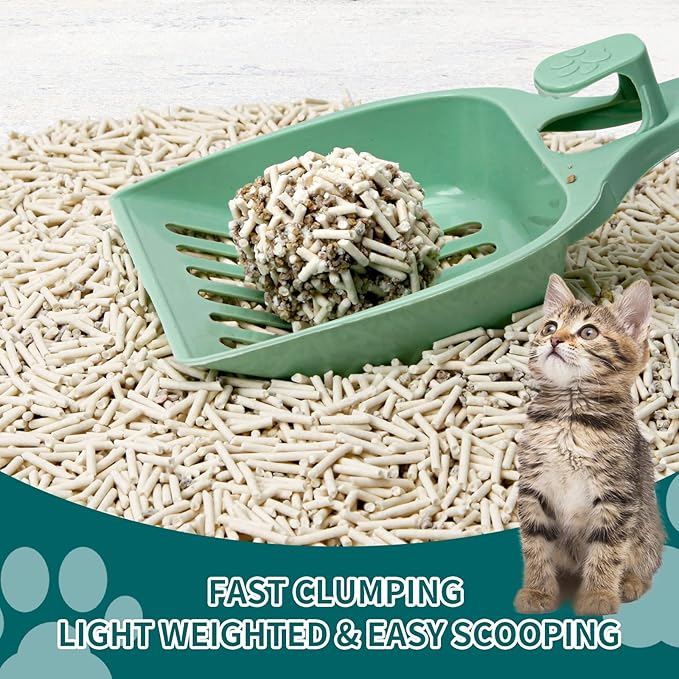 Plant-Based Cat Litter, Odor Control Quick Clumping Tofu Cat Litter, 12 lbs, Low Tracking Dust Control Lightweight Flushable Unscented Natural Kitty Litter