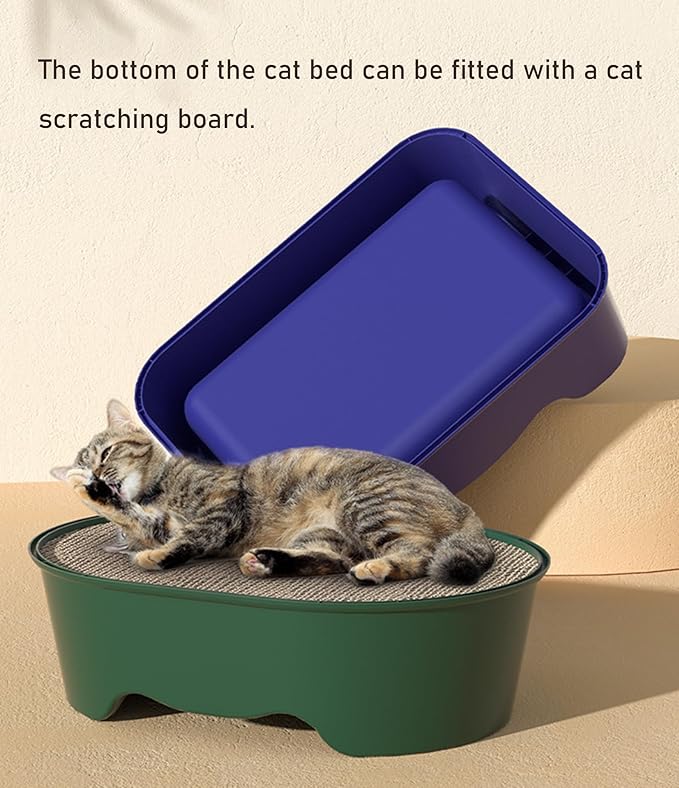 Plastic Cat Bed 100% Recycled Plastic - Cat Bed Durable Washable Breathable & Antislip Easy to Clean Great for Small -Orange