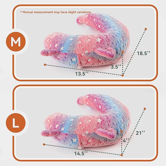 Dog Calming Pillow, Glow in The Dark Dog Put Head on, Soft Question Mark Pillows for Dogs, Kids, Adults, Washable Dog Bed Pillow, Cozy Dog Body Pillow Gifts (M Pink)