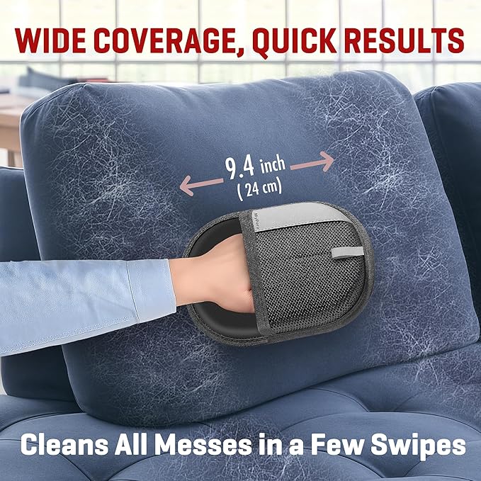 Pet Hair Remover Gloves for Cats & Dogs, Electrostatic Pet Hair Removal Gloves Brush for Pets Hair, Upgraded Animal Fur Removal Tool, Reusable Cats & Dogs Grooming Gloves for Hair Removal (2)