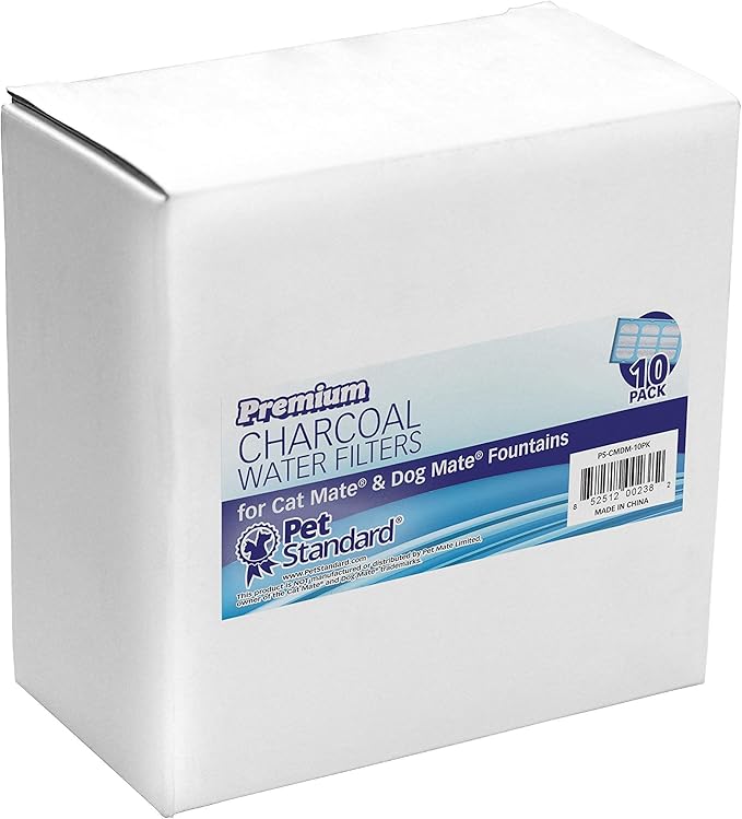 Replacement Water Filter Cartridges for Cat Mate & Dog Mate Fountains, Pack of 10