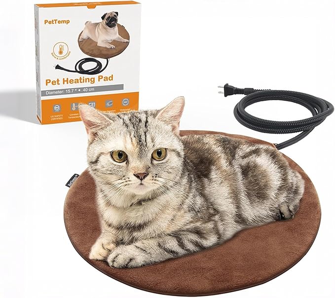 Pet Heating Pad, Electric Heated Pad for Dog Cat, Warm Mat Waterproof Dogs Cats Beds with Constant Temperature,Chew Resistant Cord, Comfortable Heater Heater Blanket Puppy and Kitten (16.0"L x 16.0"W)