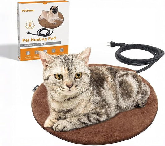 Pet Heating Pad, Electric Heated Pad for Dog Cat, Warm Mat Waterproof Dogs Cats Beds with Constant Temperature,Chew Resistant Cord, Comfortable Heater Heater Blanket Puppy and Kitten (16.0"L x 16.0"W)