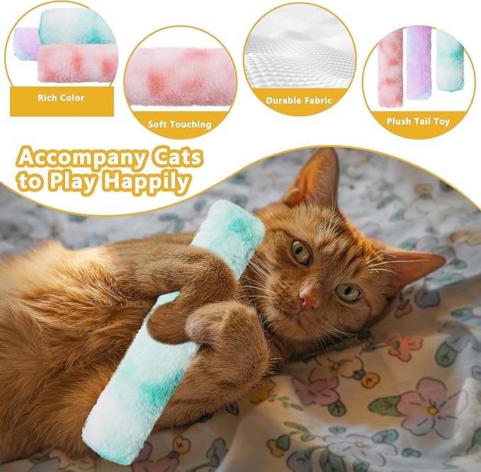 3 Pack Catnip Toys,Soft and Durable Cat Pillows Toys, Rich Color Catnip Toys,Indoor Interactive Cat Kicker Toy, Companion Toys for Cats (Pastel Set)
