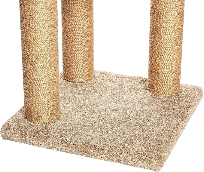 Amazon Basics Cat Tree - Indoor Cat & Kittens Multi-Level Climbing Activity Tower with Scratching Posts, Medium (31.5"H) - Beige