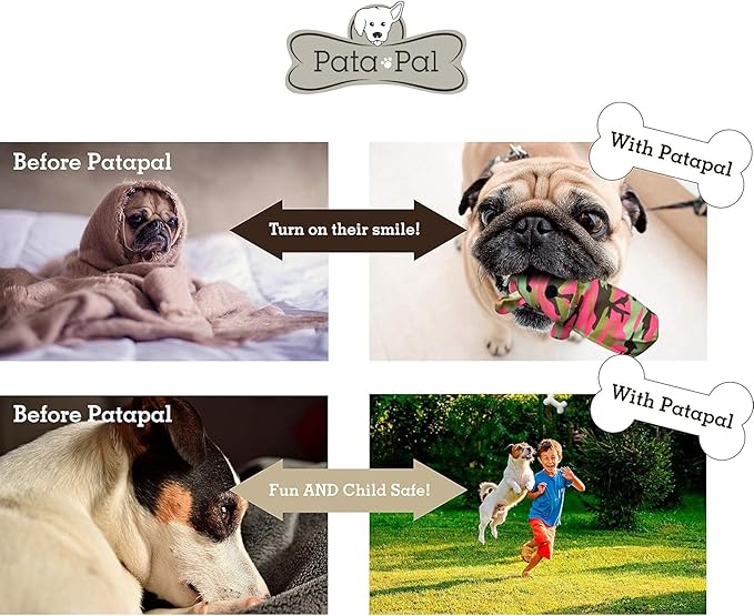 Eco-Friendly Durable Cotton Canvas Squeaky Dog Toy for Chewing, Training and Exercise – T-Bone, White (Safe for Pets & Kids)