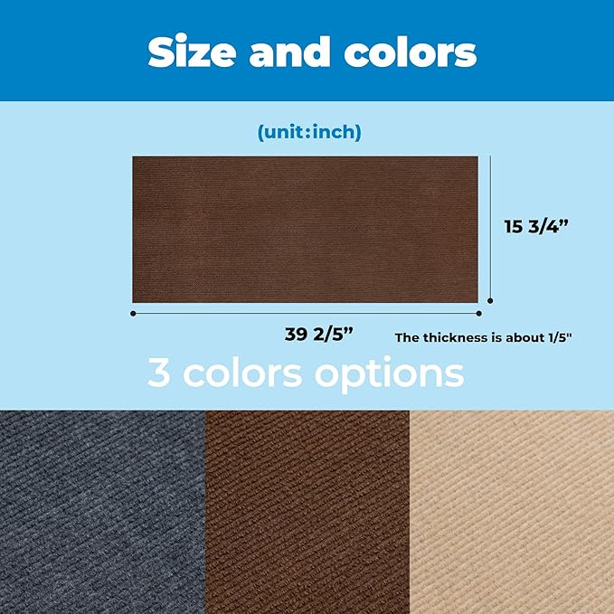 Best Pet Supplies Catify Peel & Stick Cat Scratching Mat – Self-Adhesive, Trimmable Cat Scratch Pad Cover - Carpet, Sofa, Furniture Protector – Replaceable Adhesive Stickers - Brown & 39.4 x 15.8