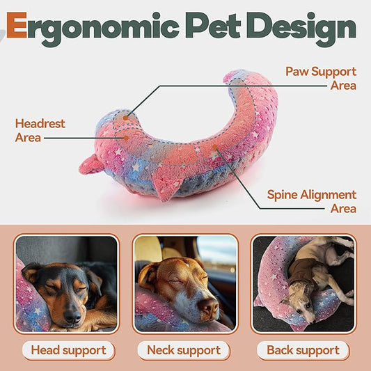 Dog Calming Pillow, Glow in The Dark Dog Put Head on, Soft Question Mark Pillows for Dogs, Kids, Adults, Washable Dog Bed Pillow, Cozy Dog Body Pillow Gifts (M Pink)