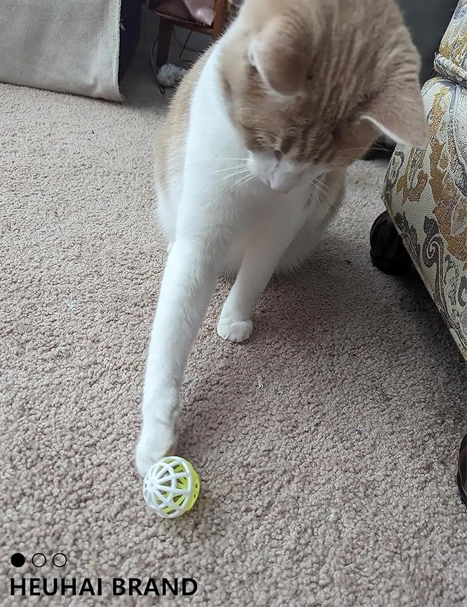 10-Pack Cat Toy Balls for Kittens and Cats, Giggly Zoom (1.5'' - 2.1'', Cat Toys Mega Set)