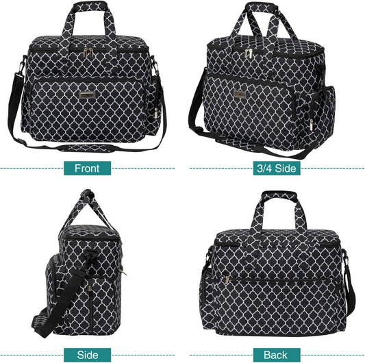 BAGLHER Dog Travel Bag, Pet Travel Bag (ALL Pet Travel Supplies), With 2 Pet Food Containers and 2 Collapsible Silicone Bowls; Essential Kits for Pet Travel DLblack