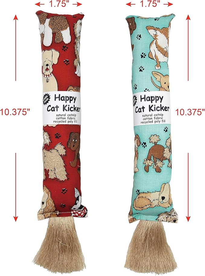 2 Pack Interactive Catnip Cat Kicker with Tassel, Bite Resistant Chew Toy, Crinkle Kicker, Accessories for Indoor Cat