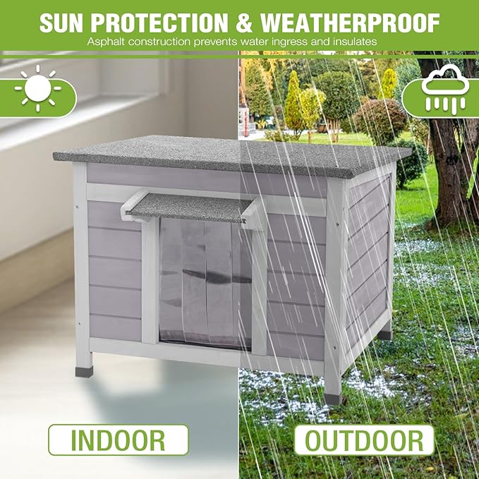 GUTINNEEN Insulated Cat House Outdoor with Triple-Layer - Weatherproof Cat Shelter with Insulation Liner, Elevated Base & Openable Roof for Stray/Feral Cats (Winter-Ready)