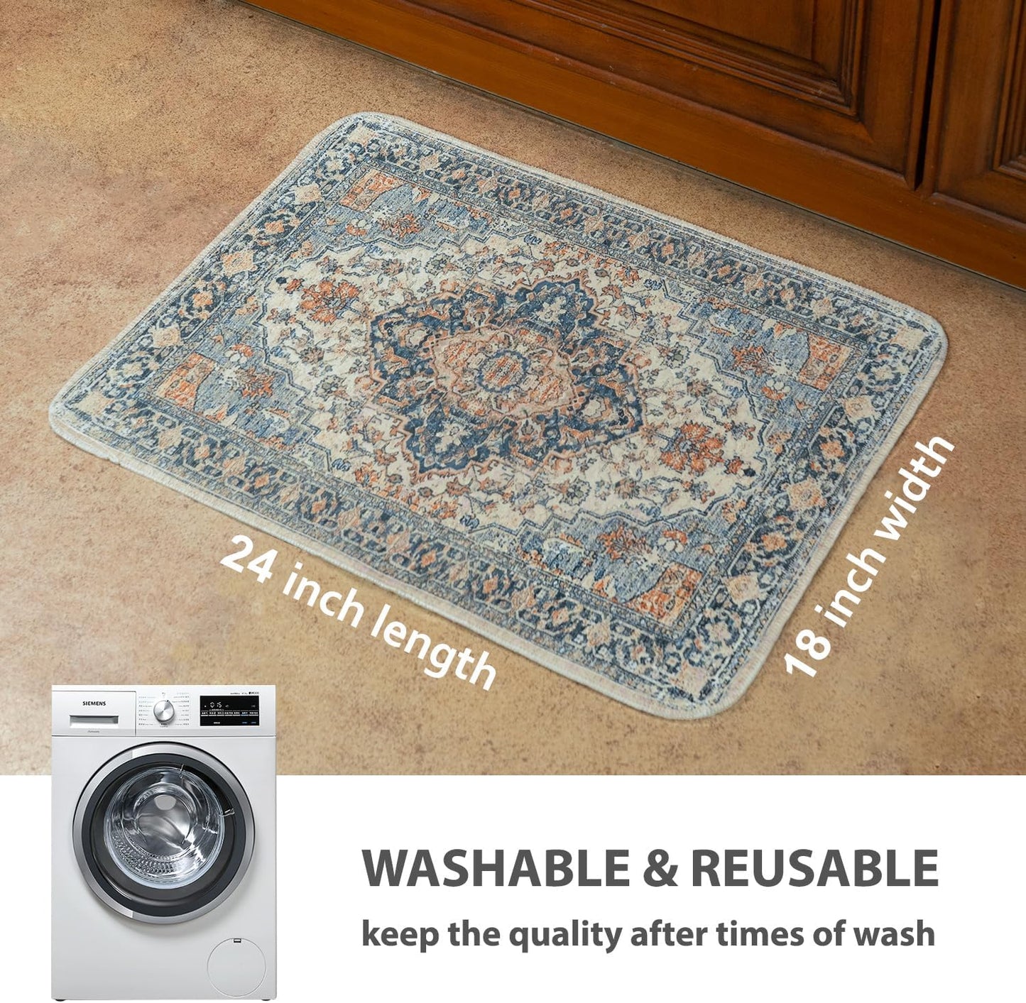 nunubaby 4PACK Washable Pee Pads for Dogs, Stylish, Non-Slip and Leak-Proof Pee Pads. Reusable Potty Pads for Dogs for Crates and Floors.(Beige/Multi, 18" x24")