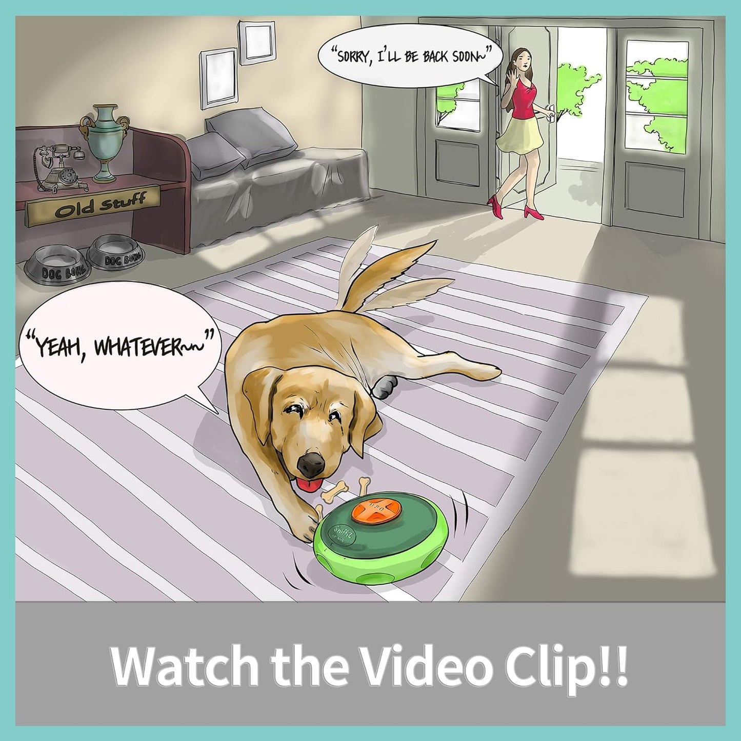 SmellyUFO Durable Interactive Treat Dispensing Puzzle/Enrichment Toy for Dogs - Mind Stimulating Food Game/Slow Feeder/Wobble Toy - from Small Puppies to Large Dogs