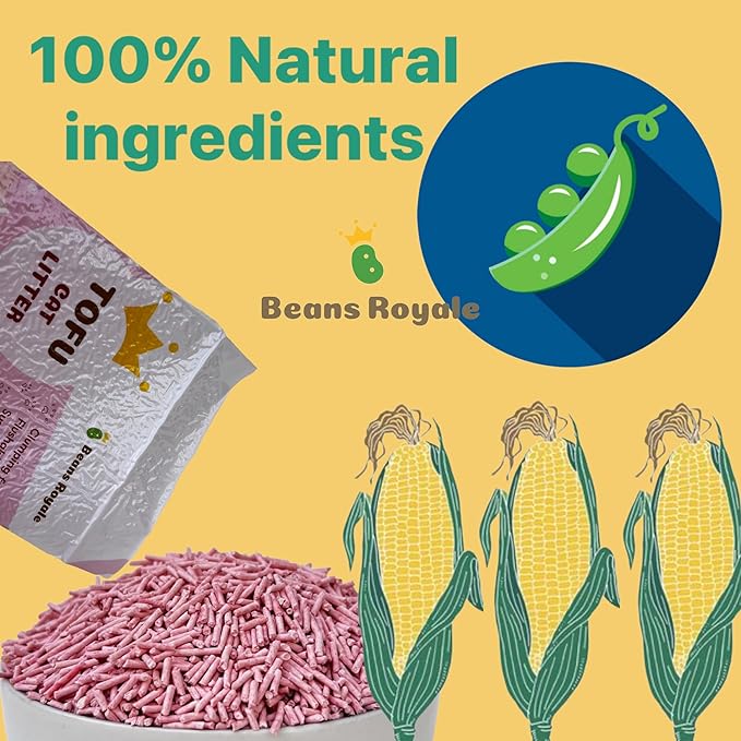 2pcs Pack (6L x 2) Tofu Cat Litter, Clumping Kitty Litter, Flushable,Pea Fiber,Dust Free, Odor Control, Low Tracking, Lightweight (Peach)