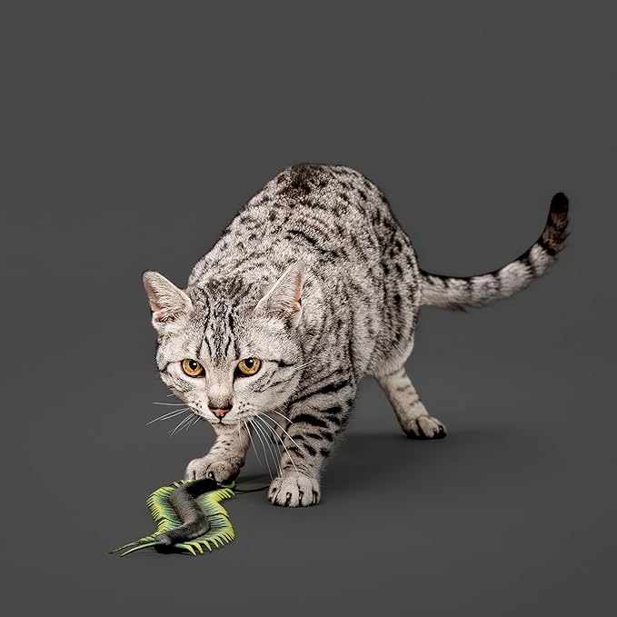 Playology Centipede Toy for Cats | Lifelike Wiggling Creature Rubber Body with All-Natural Scent | Catnip Infused Toy for Endless Fun