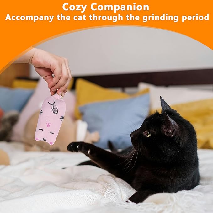 Catnip Toys for Indoor Cats, 5 Pack Cat Toys for Cats, Fluffy Catnip Toys for Chewing Playing, Interactive Kitten Toys, Catnip Filled Kitty Chew Teething Toys, Cat Chew Toys (Smile,5 Pack)