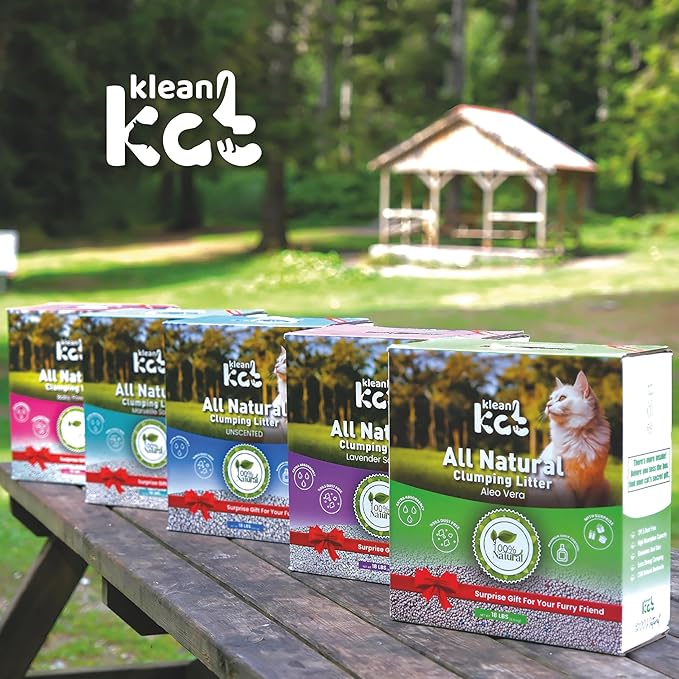 All Natural Clumping Cat Litter – Multiple Scents – Low Dust, Odor Control – Baby Powder 18 lb - Surprise Toy Inside