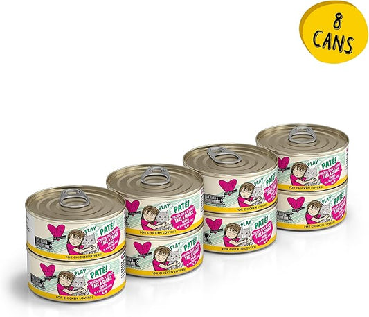 Weruva B.F.F. Play - Best Feline Friend Paté Lovers, Aw Yeah!, Chicken, Duck & Turkey Take a Chance with Chicken, Duck & Turkey, 5.5oz Can (Pack of 8)