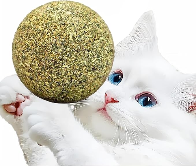 happylain 2 inches Diameter Catnip Ball - Catnip Balls for Cats, Interactive Cat Toy for Indoor Cats, Cat Nip Licking Balls