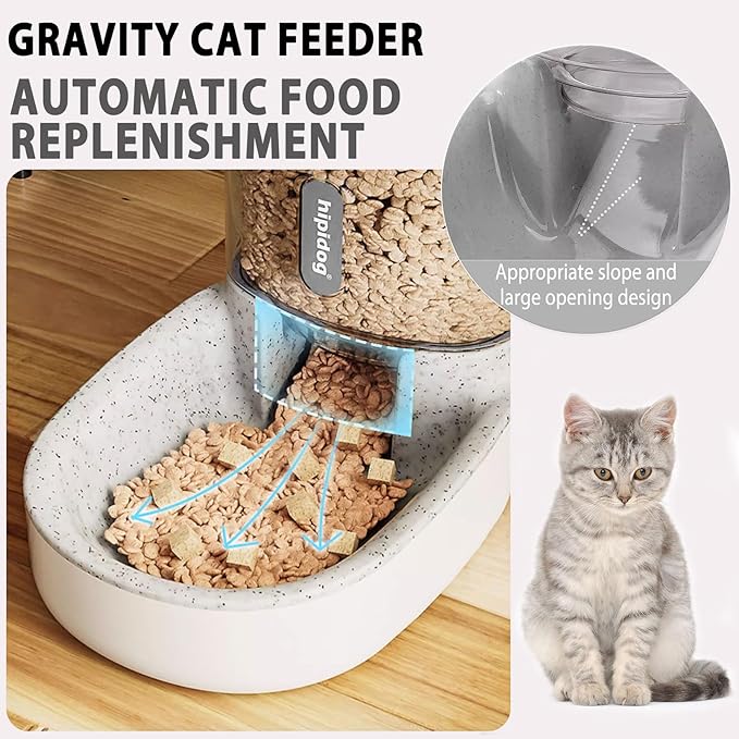 kathson Automatic Replenish Dog Food Dispenser Station,Easily Clean,1 Gallon Gravity Feeder Cat Eating Bowl,Large Capacity Pet Self Feeding for Dogs, Cats Small Pets Puppy Kitten Rabbit Bunny