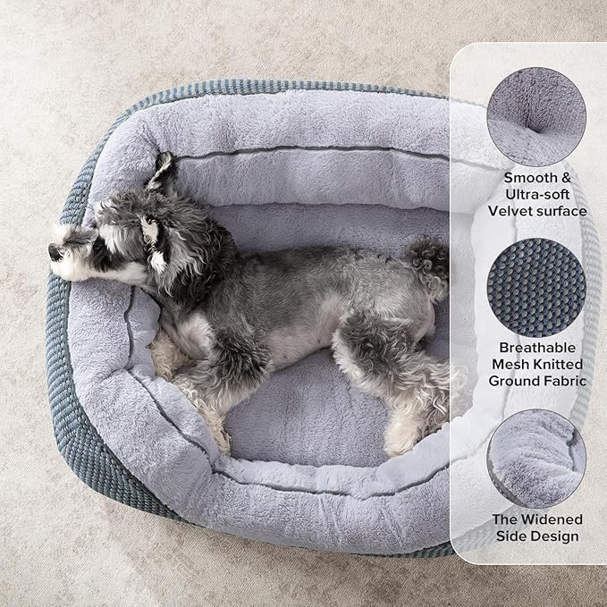 INVENHO Small Dog Bed Orthopedic Warming Soft Calming Sleeping Durable with Anti-Slip Bottom