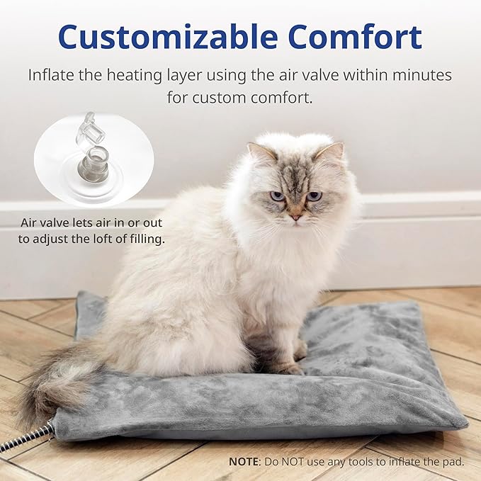 Outdoor Heated Dog Bed, Soft Pet Heating Pad with Steel-Wrapped Cord, Outside Pet Warmer for Feral Cats and Dogs, 35.4" x 23.6", 80 Watts