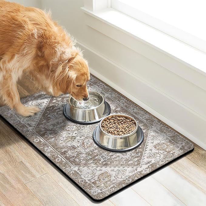 Dog Food Mats for Floors, Absorbent Dog Bowl Mat for Food and Water Dispenser Mat, Quick Dry Cat Food Mat Pet Supplies
