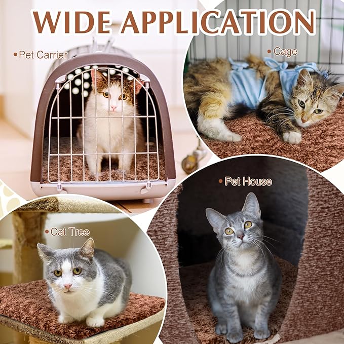 4 Pack Self Warming Cat Bed Indoor Self Heating Dog Cat Pad Washable 16 x 20 Inch Thermal Pet Kennel Pad Crate Bed Mat Reflect Body Heat for Outdoor