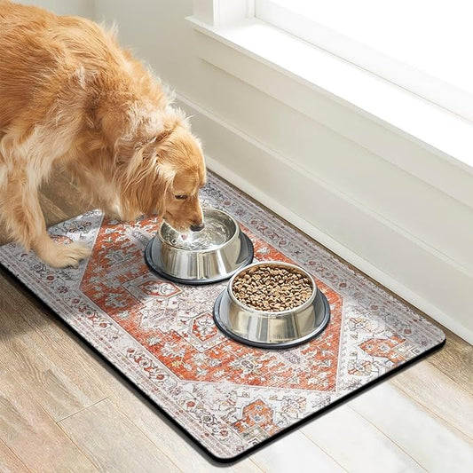 Dog Food Mats for Floors Absorbent, Pet Cat Food Mat - Non Slip Dog Bowl Mats for Food and Water Pet Supplies