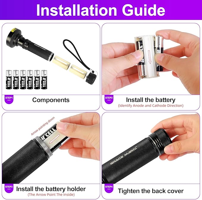 100 LED UV Black Light Flashlight (395nm) with Mini UV Pen Light(365nm) - Dual Wavelength Ultraviolet Light for Pet Urine Detection, Scorpion Hunting, Resin Curing, Counterfeit Money & Leak Detection